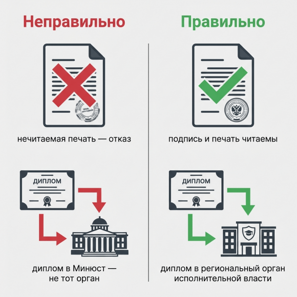 Типичные ошибки и причины отказа при получении апостиля