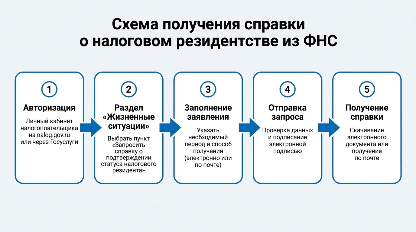 схема получения справки о налоговом резидентстве