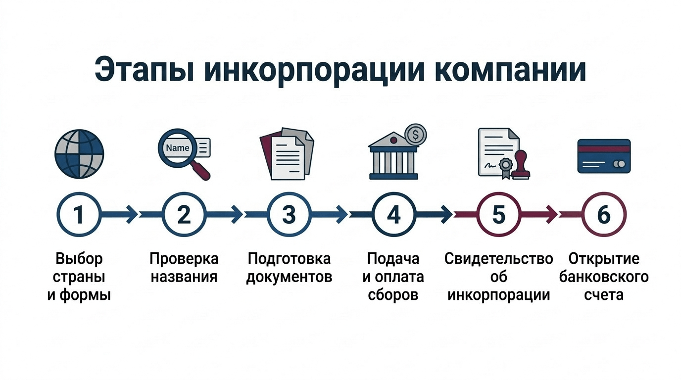 этапы инкорпорации компании